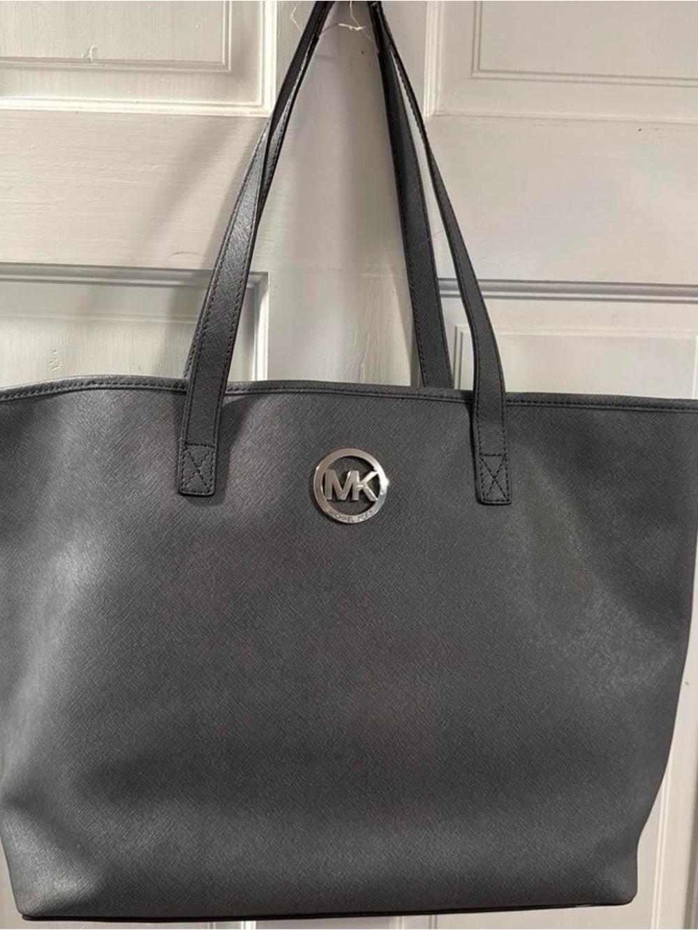 Michael Kors Gray Tote with Silver MK Emblem